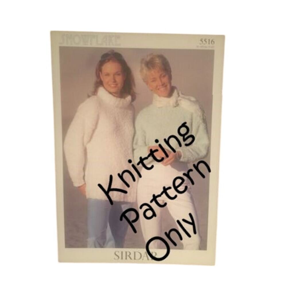 New Sirdar 5516 Snowflake Ladies Pullover Cropped Sweater Knitting Pattern